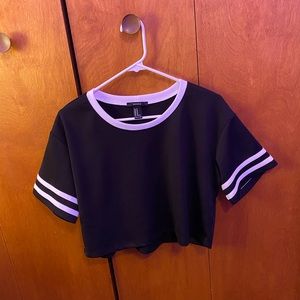 Black and white ringer crop top